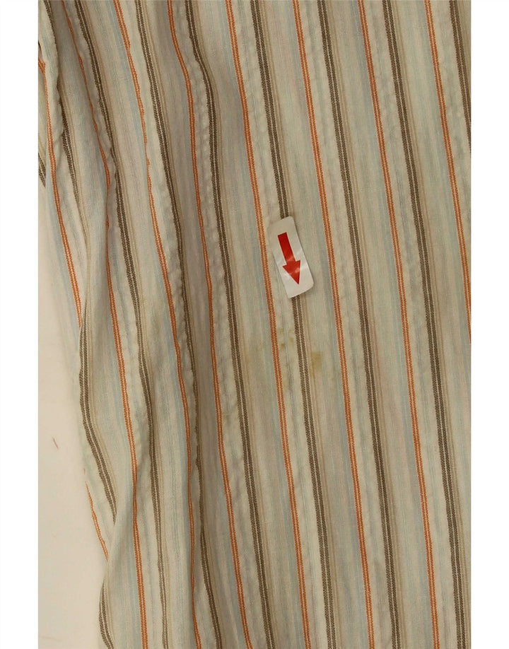 Camisa masculina de manga curta Kappa XL algodão listrado branco