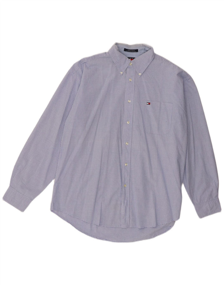 Camisa masculina Tommy Hilfiger XL azul xadrez algodão