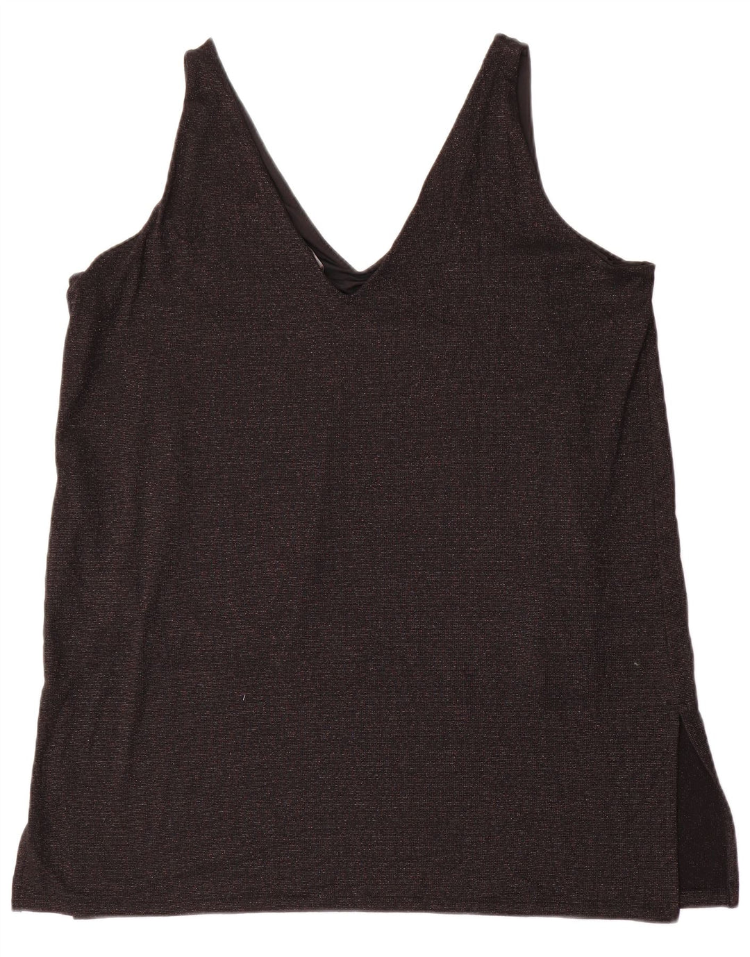 Blusa feminina sem mangas Marks & Spencer UK 20 2XL viscose preta