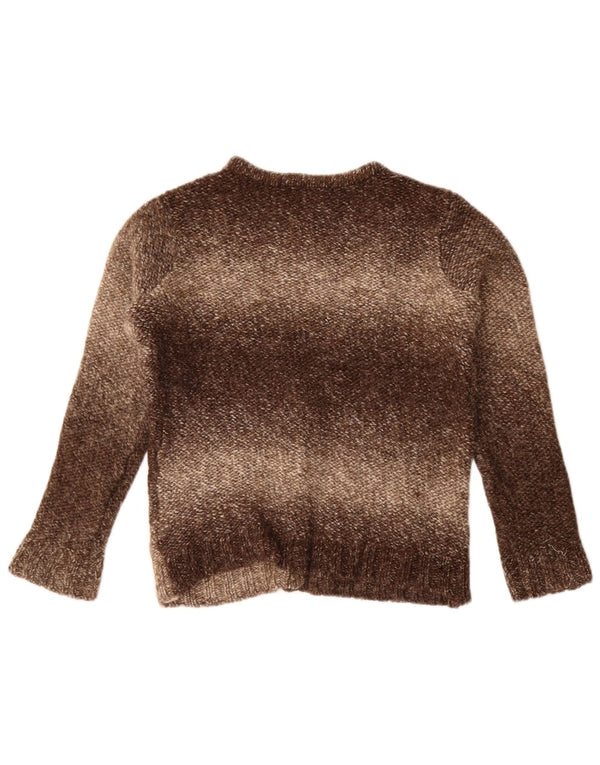 Suéter cardigã feminino Zara Reino Unido 14 lã marrom médio
