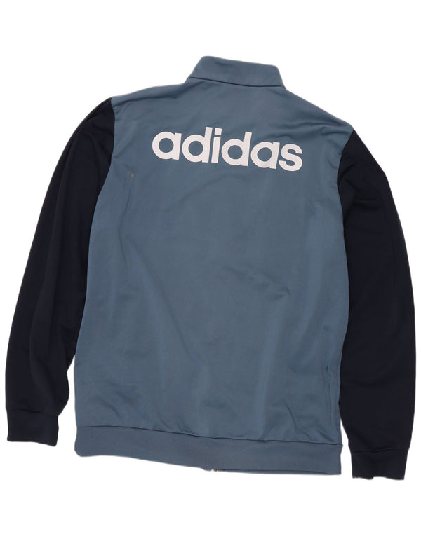 Adidas Mens Graphic Tracksuit Top Jacket Grande Azul Colorblock Poliéster