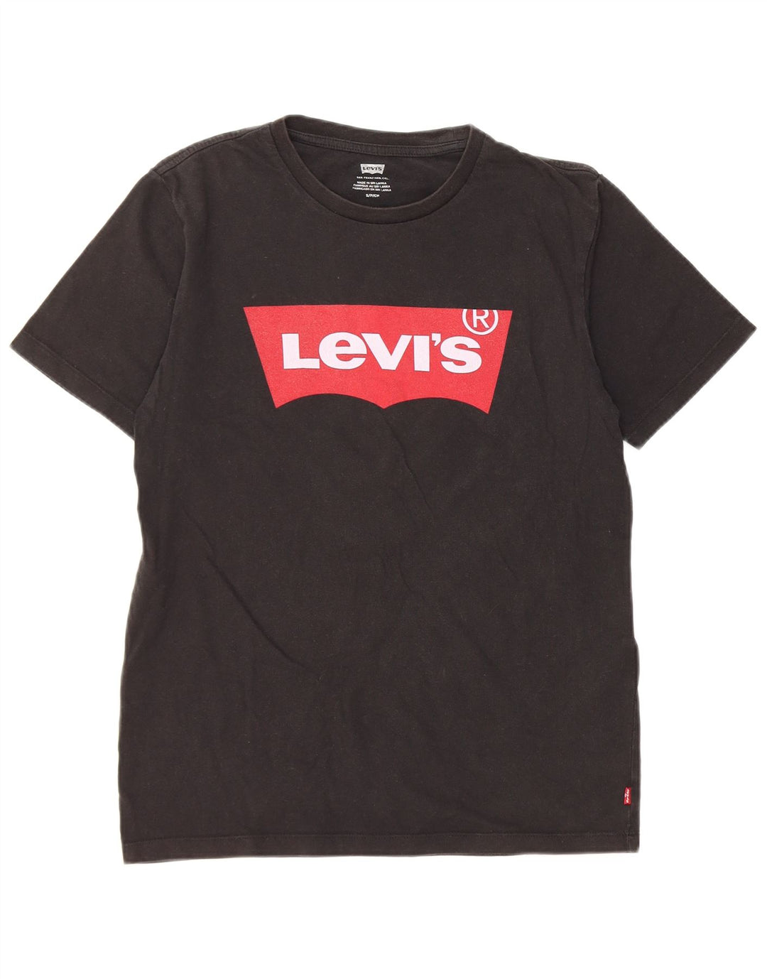Camiseta gráfica masculina Levi's Top pequeno algodão preto