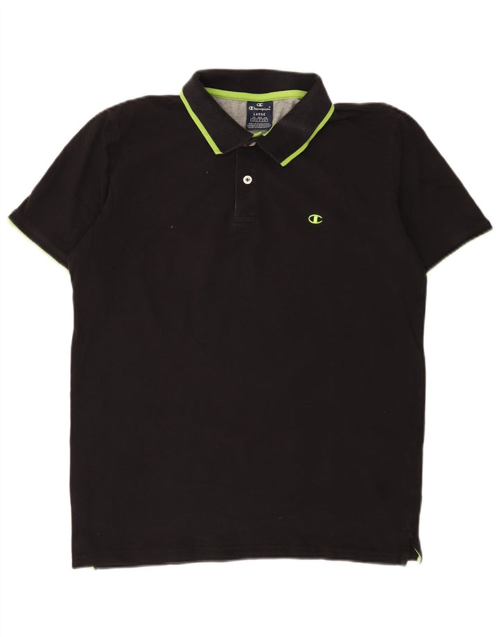 Camisa polo masculina CHAMPION grande algodão preto