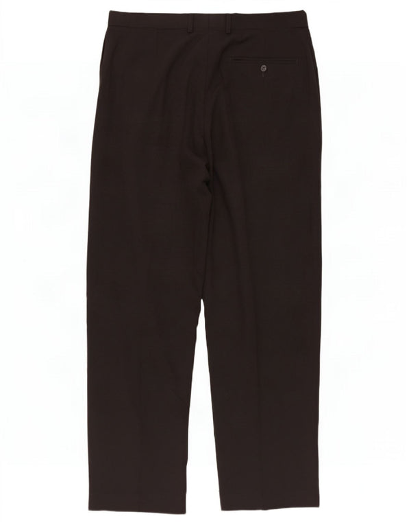 Calça masculina Marks & Spencer com pegged terno W34 L31 poliéster preto