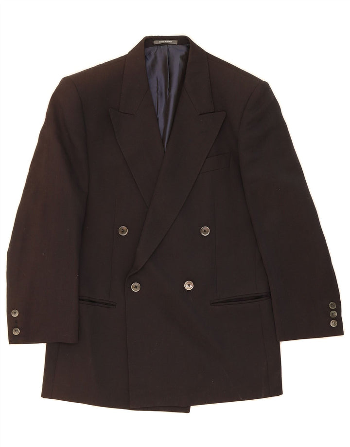 Jaqueta blazer masculina VINTAGE com peito duplo Reino Unido 38 médio preto