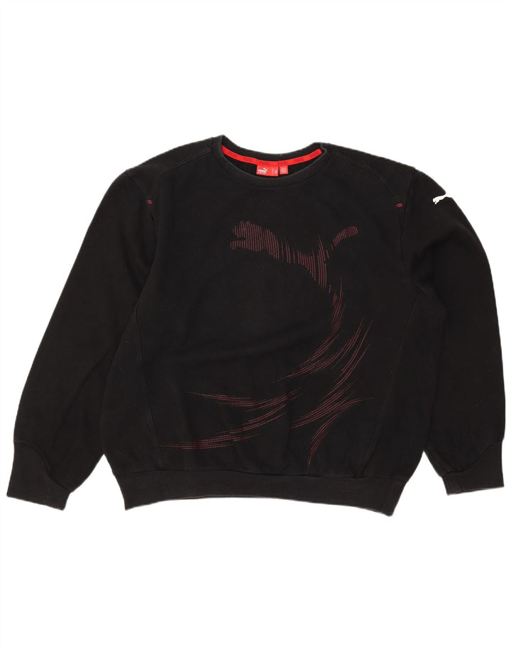 PUMA moletom gráfico masculino jumper grande algodão preto
