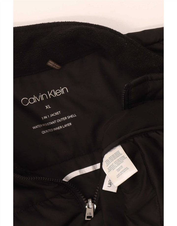 Jaqueta acolchoada masculina Calvin Klein UK 42 XL poliéster preto