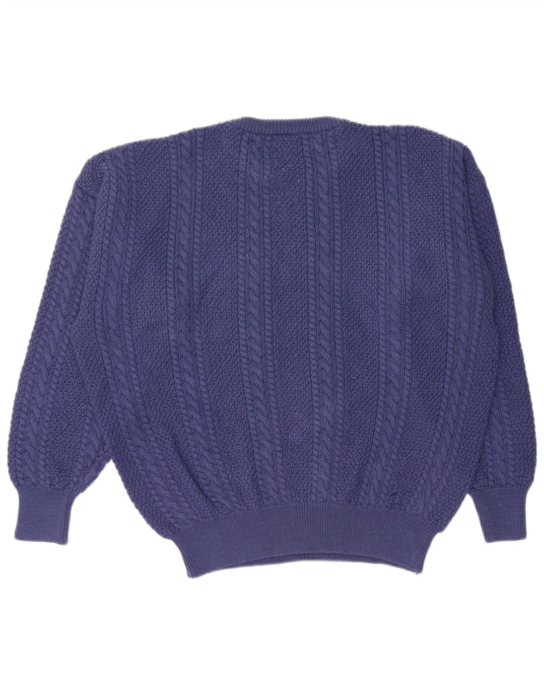 Suéter masculino VINTAGE com gola redonda XL lã virgem azul marinho