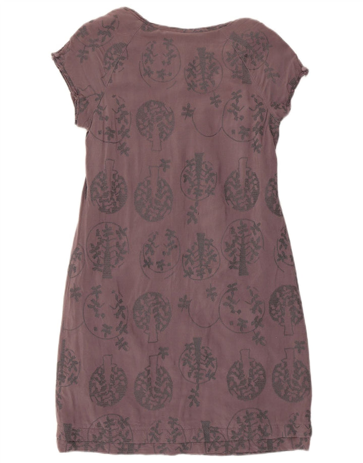 Vestido bainha feminino White Stuff Reino Unido 10 viscose floral cinza pequena