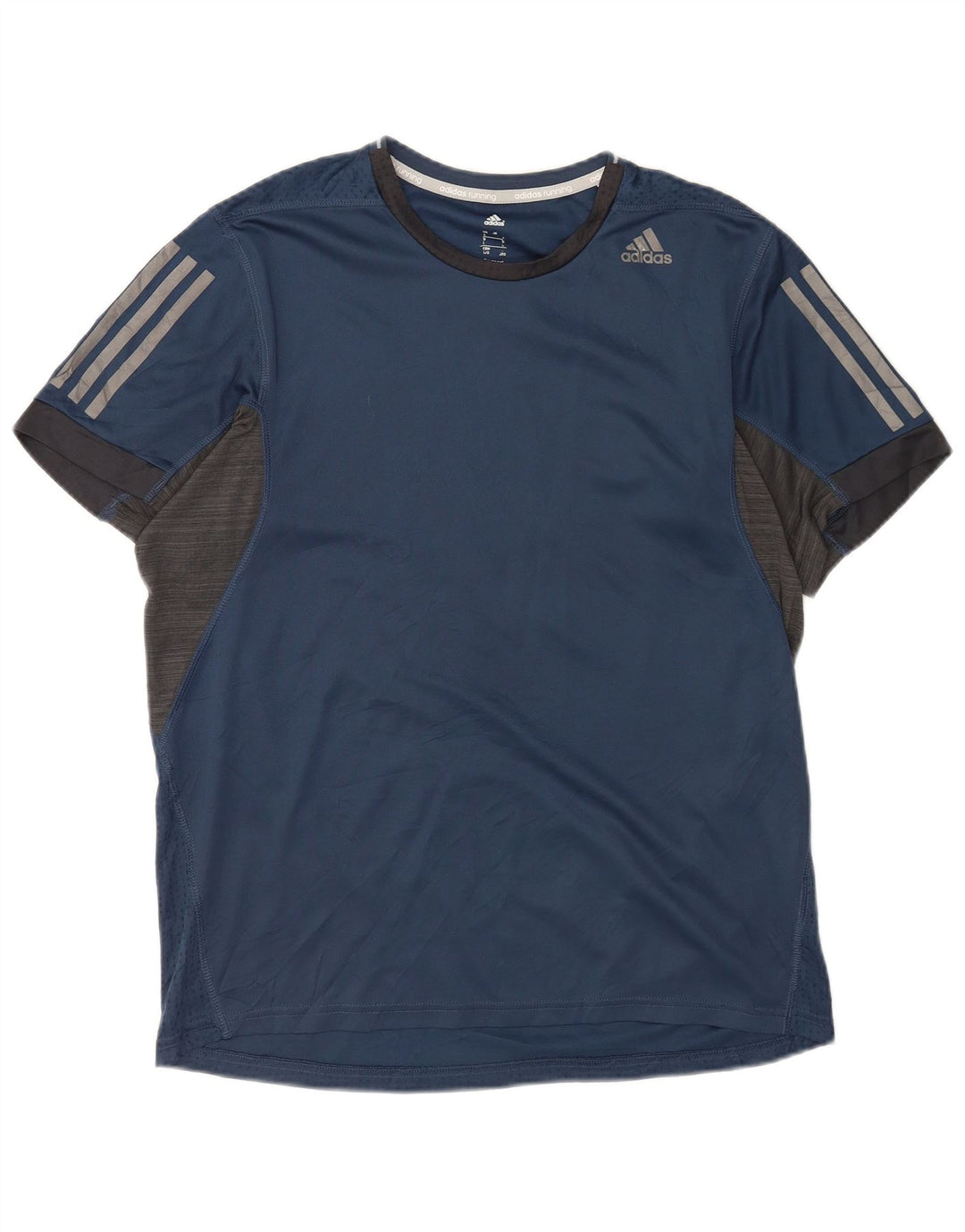 Camiseta Adidas Masculina Climacool Top Grande Listrado Azul Marinho Poliéster