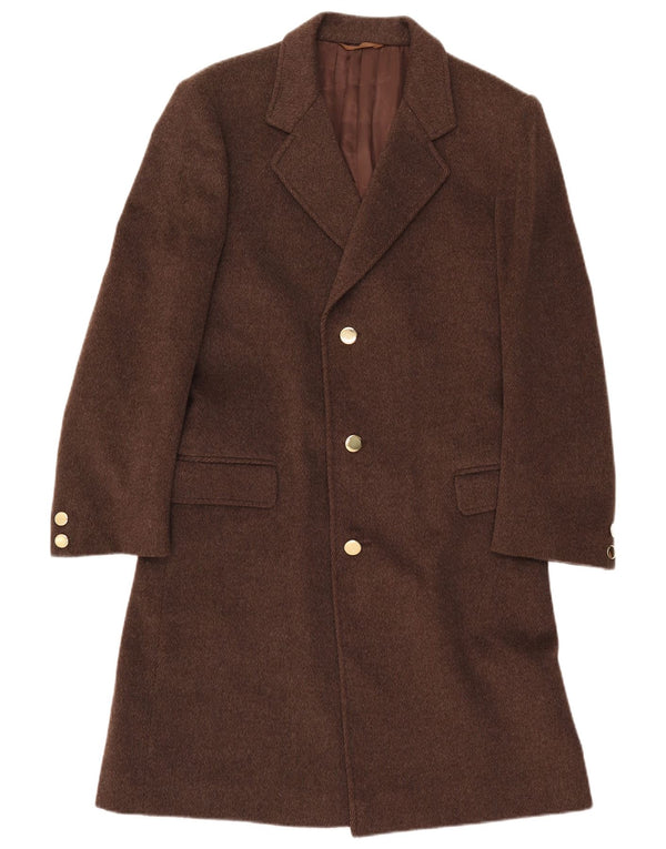 Sobretudo feminino vintage IT 52 2XL lã marrom