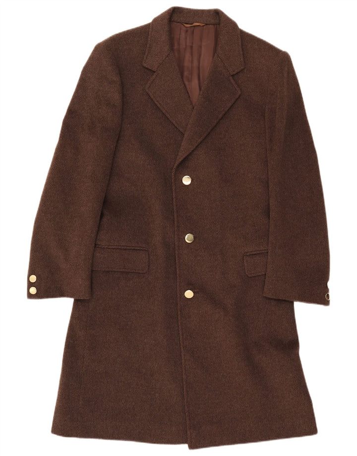 Sobretudo feminino vintage IT 52 2XL lã marrom