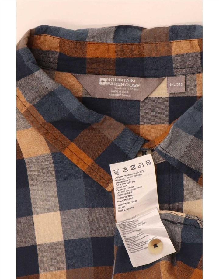 Camisa masculina de manga curta Mountain Warehouse 3XL algodão xadrez multicolorido