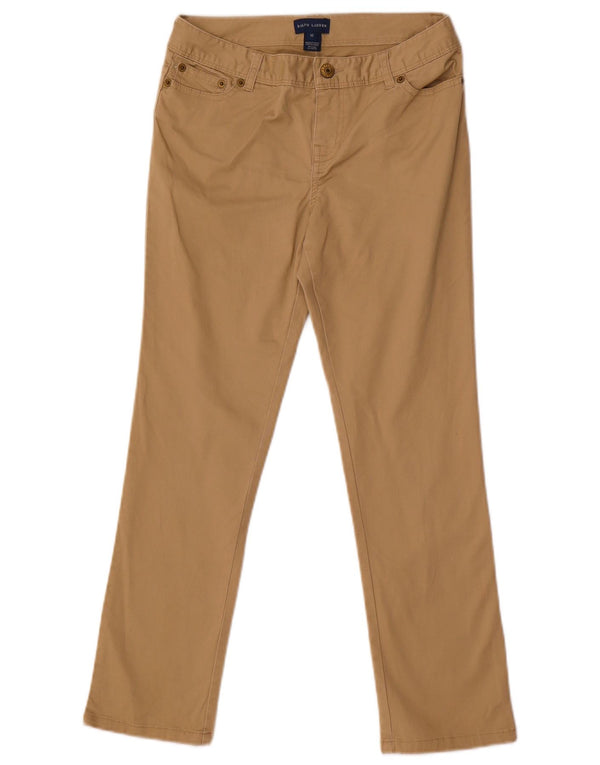 Ralph Lauren Girls Slim Casual Trousers 11-12 Years W27 L25 Beige Cotton