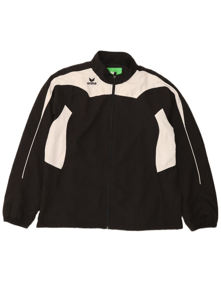 Fato de treino completo feminino Erima UK 16 grande preto colorblock poliéster