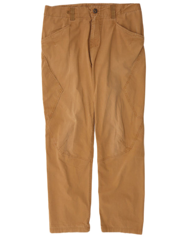 Calça masculina reta casual Patagonia W36 L32 algodão bege