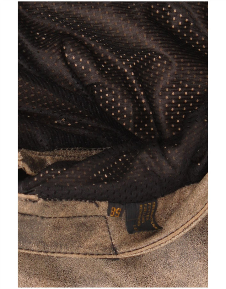 Calça masculina de motociclista MODEKA tamanho 58 3XL W36 L31 cinza tie dye couro