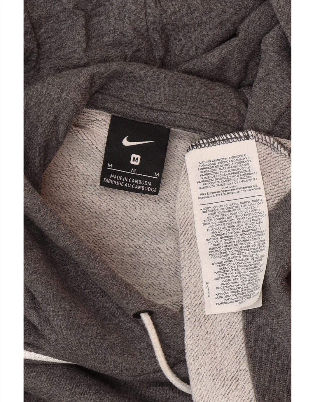 NIKE Mens Graphic Hoodie Jumper Médio Algodão Cinza