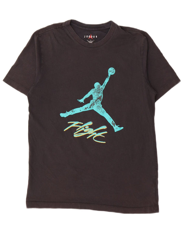 Camiseta Jordan masculina gráfica top médio preto algodão esportivo