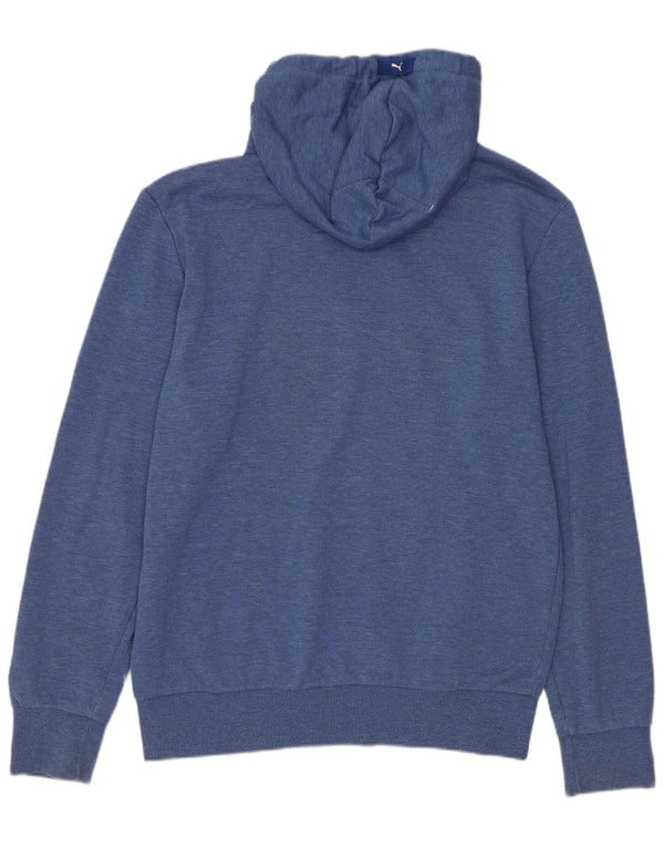 Puma Mens Graphic Hoodie Jumper Small Blue Polyester