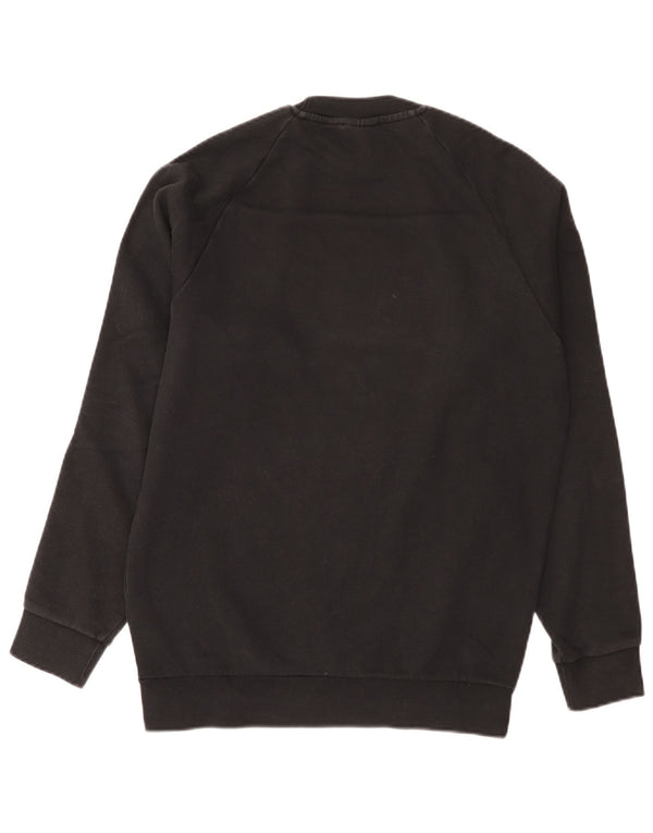 Adidas Mens Regular Fit Moletom Jumper Pequeno Algodão Preto Esportivo