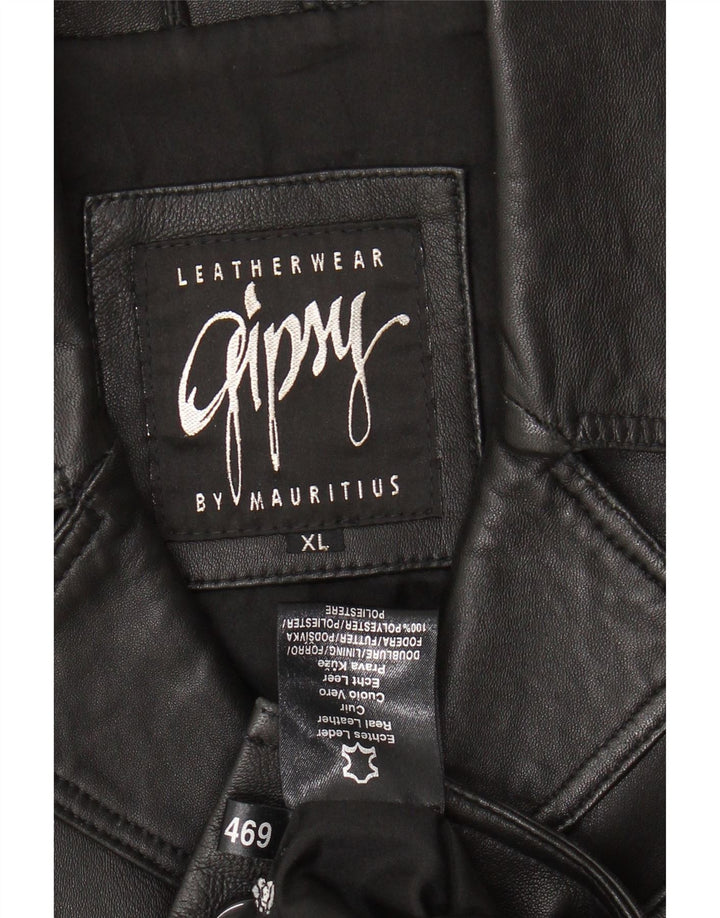 Jaqueta masculina de couro GIPSY BY MAURITIUS XL couro preto