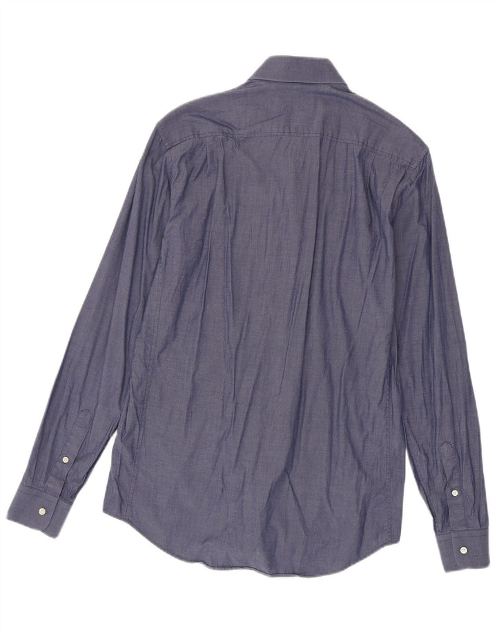 Camisa masculina Reiss pequena algodão azul marinho