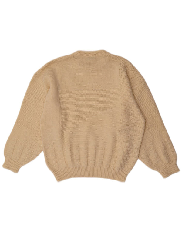 Suéter feminino Clinique com gola redonda UK 18 XL branco