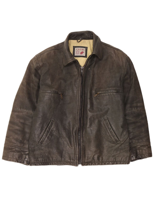 Jaqueta de couro masculina Tauri UK 42 XL couro preto