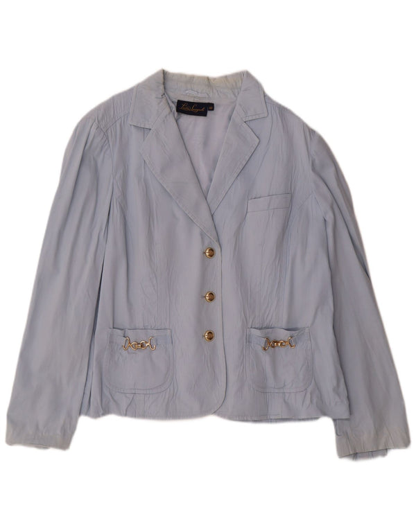 Luisa Spagnoli Jaqueta blazer feminina de 3 botões IT 48 XL algodão azul