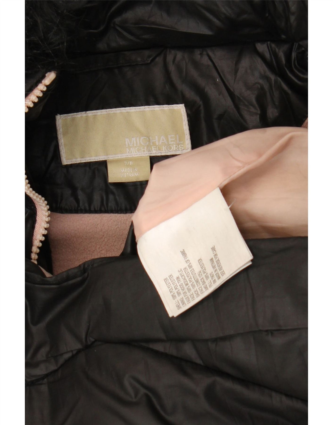 Jaqueta acolchoada com capuz para meninas MICHAEL KORS 7-8 anos poliéster preto