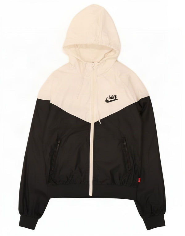 Jaqueta Nike feminina com capuz e moletom UK 14 grande bloco colorido branco