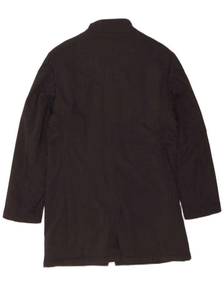 Sobretudo masculino vintage IT 50 grande poliéster preto