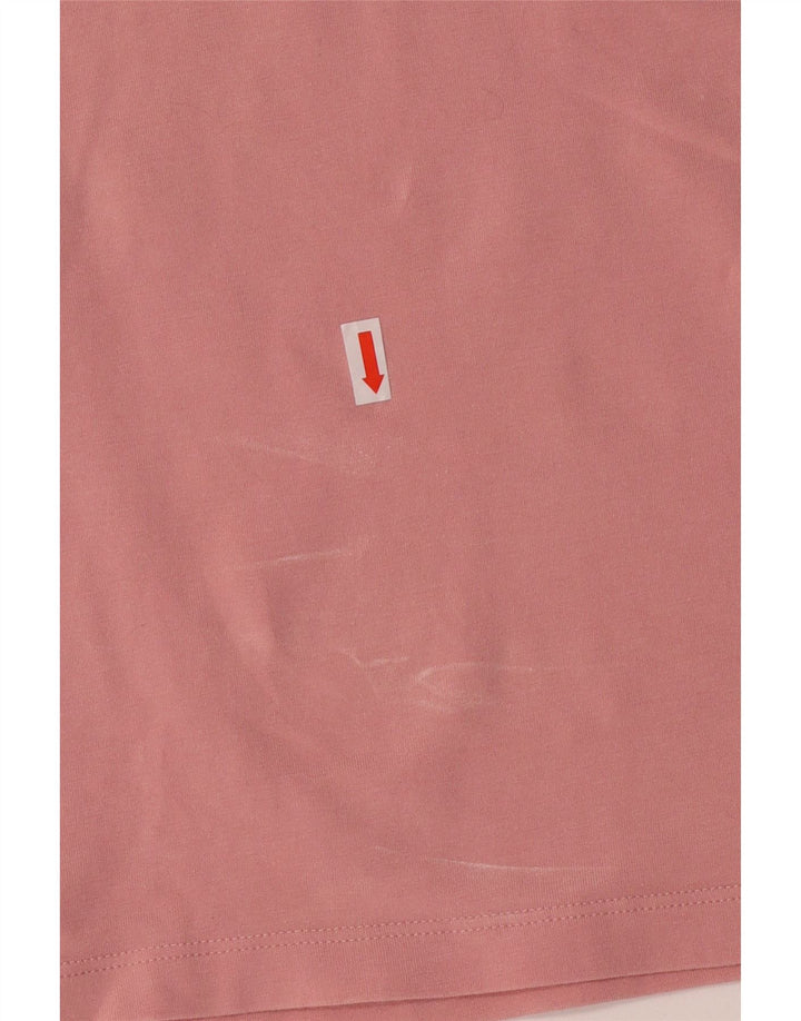 ADIDAS Womens Graphic T-Shirt Top UK 14 Médio Algodão Rosa