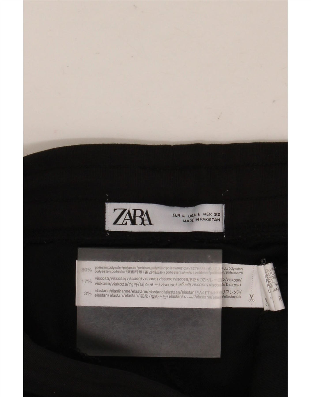 Calça de treino feminina ZARA Joggers UK 14 grande poliéster preto