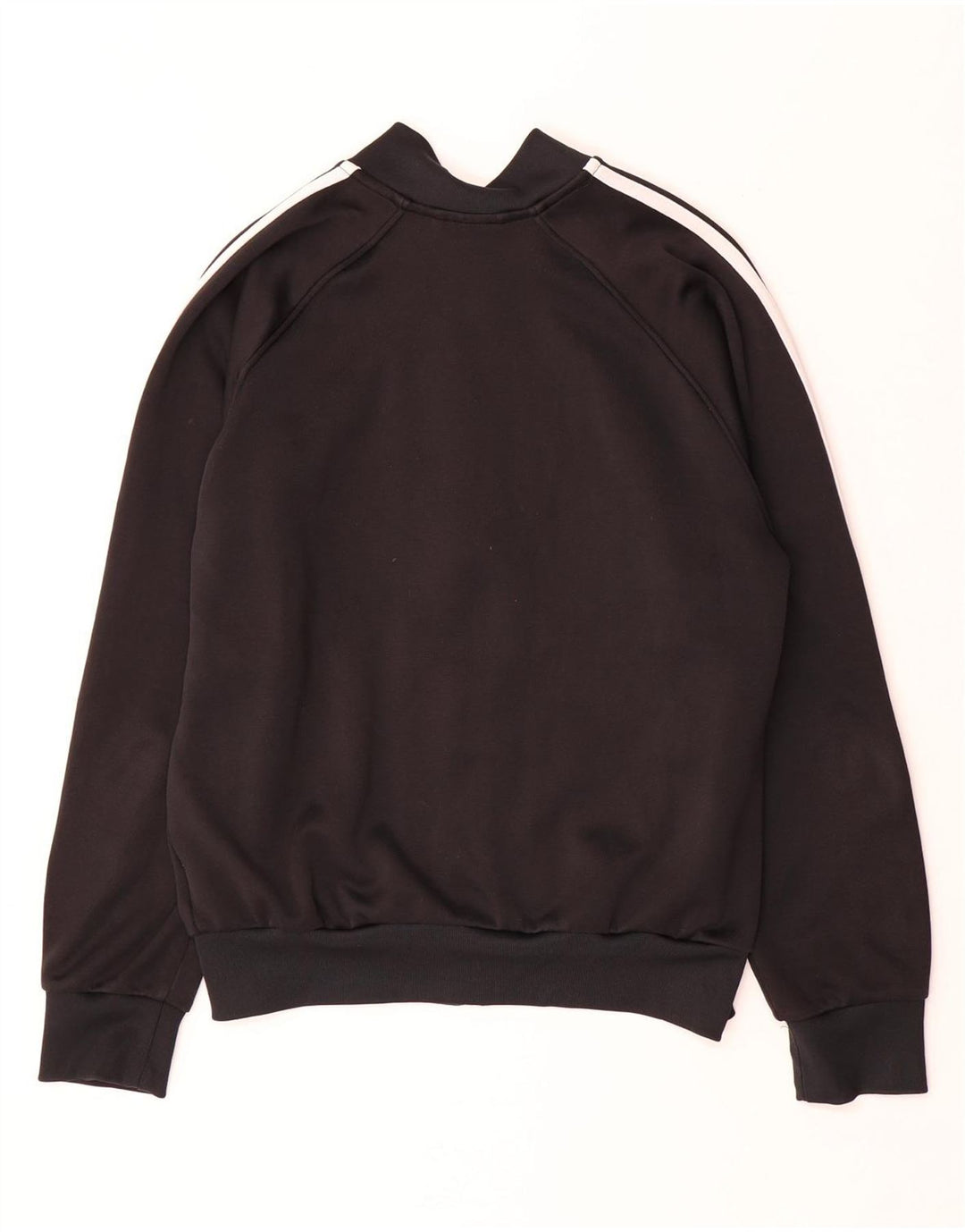 ADIDAS Womens Tracksuit Top Jacket UK 14 Medium Black Cotton