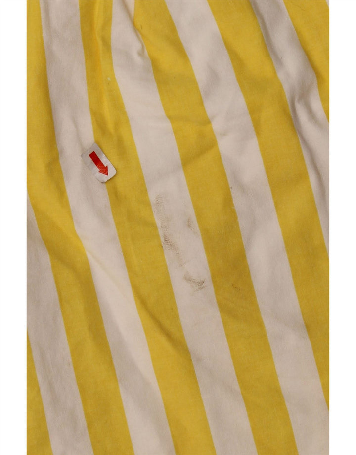 Shorts Chino feminino VINTAGE com perna larga UE 42 grande W30 listrado amarelo