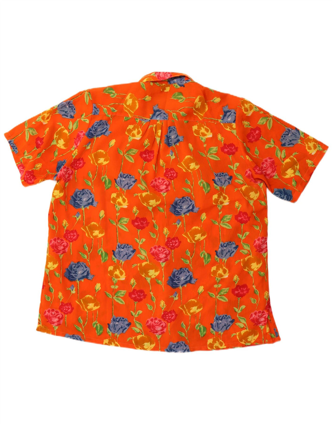 Blusa feminina manga curta grande manga curta Reino Unido 16 grande laranja floral