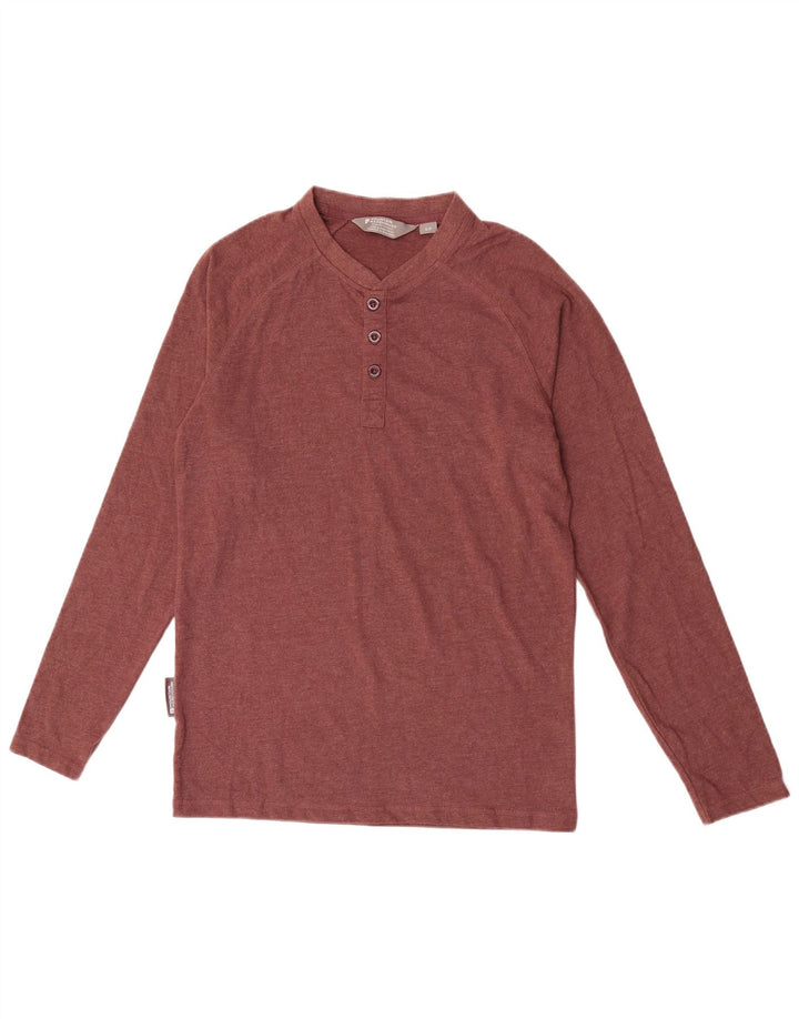 Mountain Warehouse Mens Top Manga Longa Pequeno Algodão Borgonha