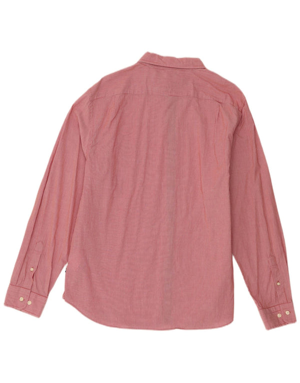 Camisa masculina Nautica Classic Fit XL algodão listrado rosa