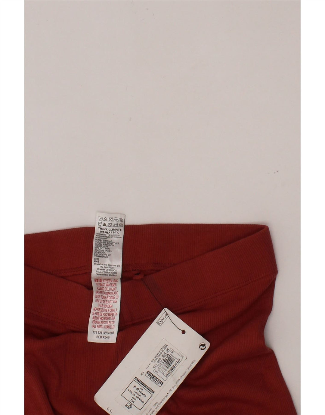 Leggings para meninas MARKS & SPENCER 8-9 anos algodão Borgonha