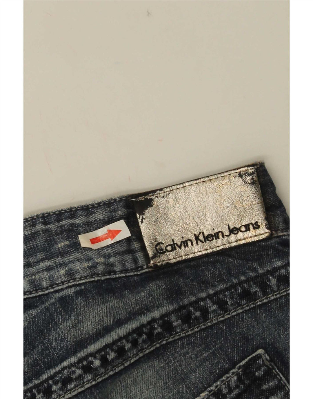 Shorts jeans feminino Calvin Klein W30 algodão azul médio