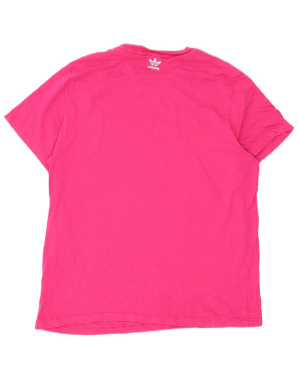 Adidas Camiseta Feminina Gráfica Top UK 16 Grande Algodão Rosa