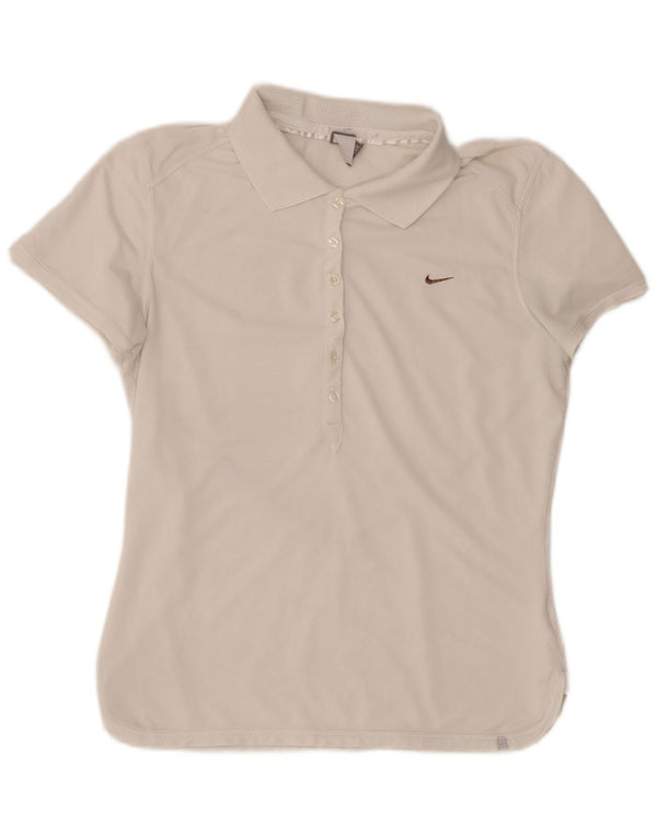 Camisa polo feminina Nike UK 14/16 grande branca