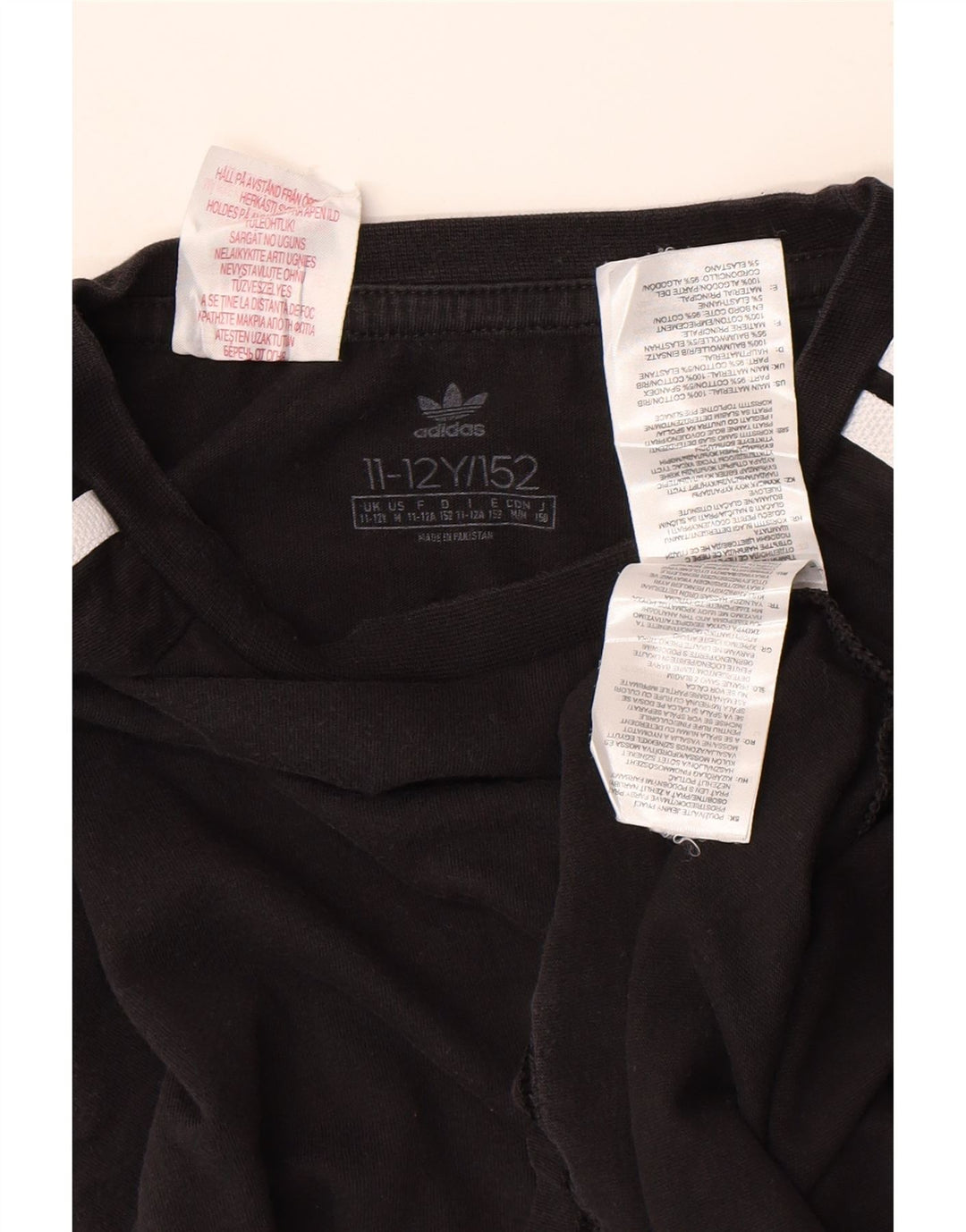 Top Adidas Menino Manga Comprida 11-12 Anos Algodão Preto