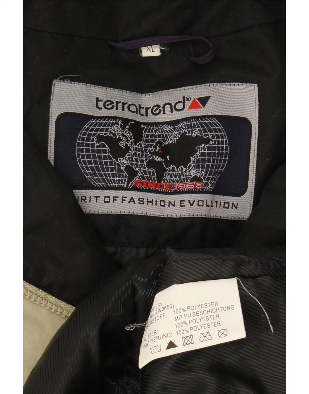 Jaqueta corta-vento masculina VINTAGE com capuz UK 42 XL poliéster bege