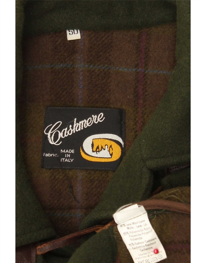 Casaco masculino vintage com capuz IT 50 grande lã verde