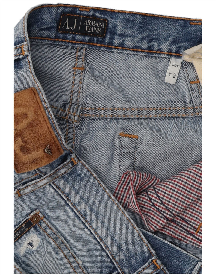 ARMANI Calça Jeans Reta Masculina W34 L30 Azul