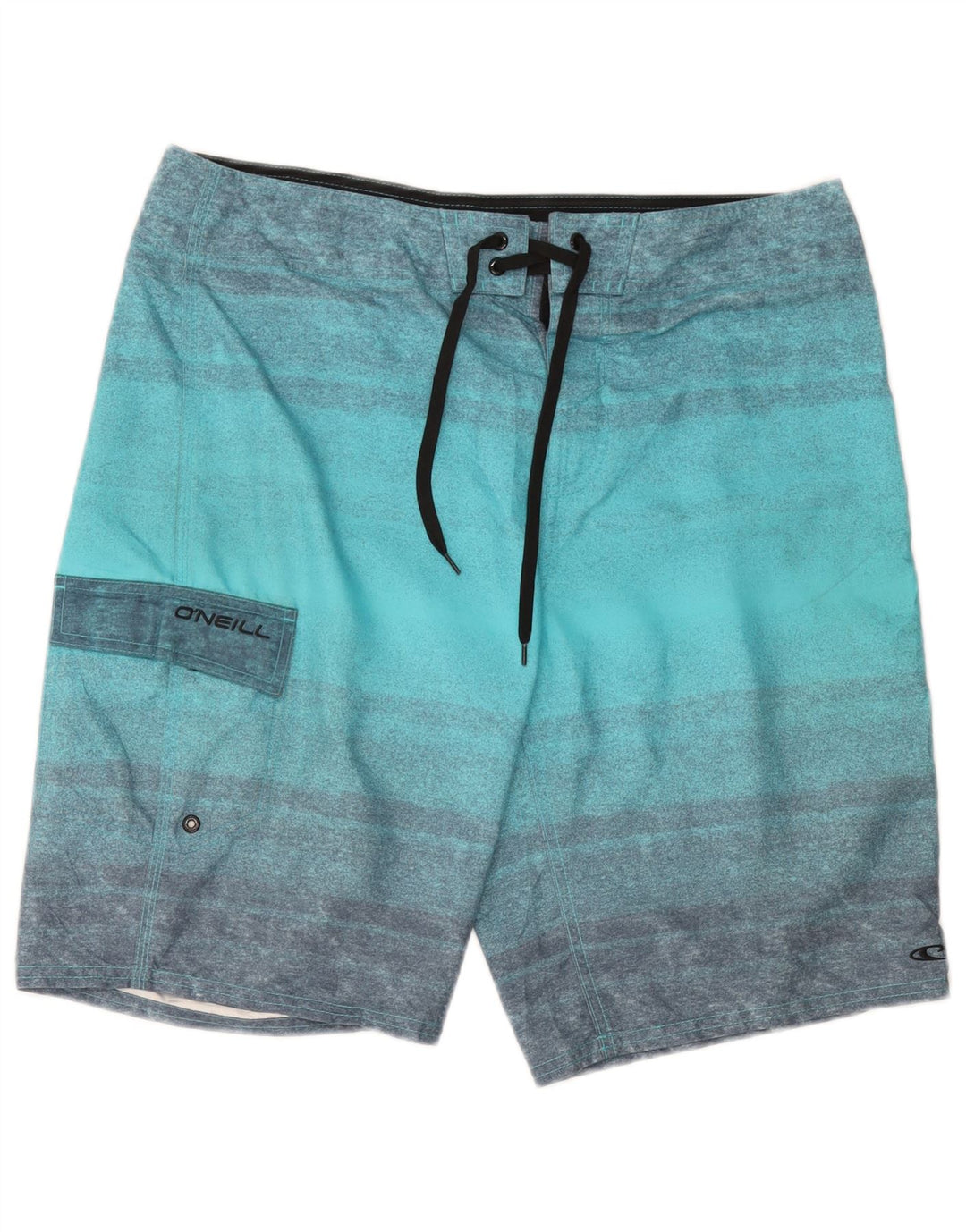 Shorts de natação masculino O'Neill poliéster listrado turquesa médio