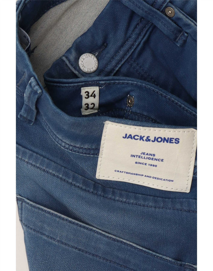 Jack & Jones Masculino Tim Straight Jeans W34 L32 Azul